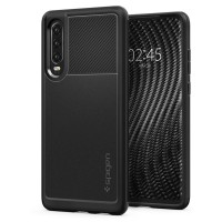 Силиконов калъф кейс Spigen Rugged Armor за Huawei P30, черен