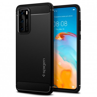 Силиконов калъф кейс Spigen Rugged Armor за Huawei P40 ,черен