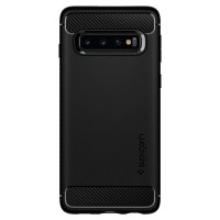 Силиконов калъф кейс Spigen Rugged Armor за Samsung S10 Plus черен мат