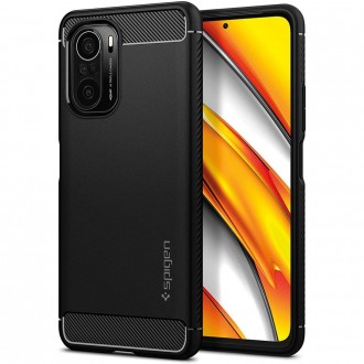 Силиконов калъф кейс Spigen Rugged Armor за Xiaomi MI 11i / Poco F3, Черен