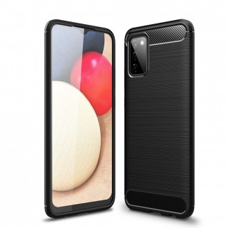 Силиконов калъф кейс TECH-PROTECT Carbon за Samsung A02s, черен