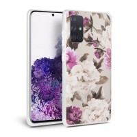 Силиконов калъф кейс TECH-PROTECT Floral за Samsung A41, кремав