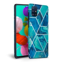 Силиконов калъф кейс TECH-PROTECT icon marble за Samsung A41, син