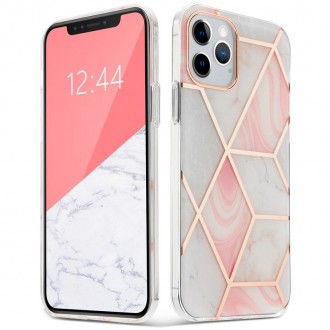 Силиконов калъф кейс TECH-PROTECT Marble за iPhone 12 / iPhone 12 Pro, розов