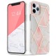 Силиконов калъф кейс TECH-PROTECT Marble за iPhone 12 / iPhone 12 Pro, розов