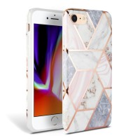 Силиконов калъф кейс TECH-PROTECT Marble за iPhone SE 2020 / iPhone 7 / iPhone 8, розов