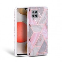 Силиконов калъф кейс TECH-PROTECT Marble за Samsung A42 5G, розов