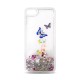 Силиконов калъф кейс за iPhone 7 / 8 течен гел Liquid Glitter Butterfly сив