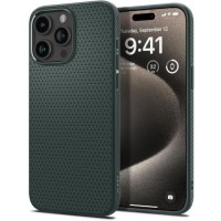 Силиконов калъф Spigen Liquid Air Apple iPhone 15 Pro Max Abyss Green