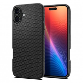 Силиконов калъф Spigen Liquid Air Apple iPhone 16 Plus, Matte Black