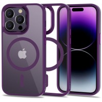 Силиконов калъф Tech-protect Magmat MagSafe iPhone, за Iphone 14 Pro Max, Deep purple/clear