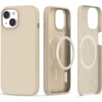 Силиконов калъф Tech-protect Silicone MagSafe iPhone, за Iphone 15, Sand Beige