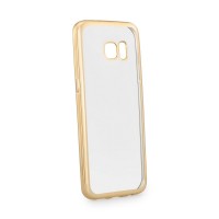 Силиконов калъф за Samsung S7 Edge с лайсна Gold