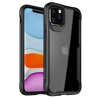 Силиконов калъв кейс CRONG HYBRID CLEAR COVER за IPHONE 11 PRO MAX, прозрачен/черен