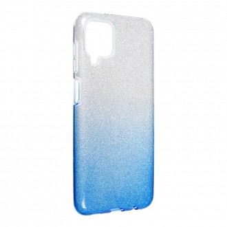 Силиконов калъф кейс, Forcell SHINING Case за SAMSUNG Galaxy A12, clear/blue