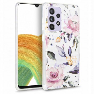 Силиконов калъв кейс Tech-protect Floral за Samsung Galaxy A33 5G, бял