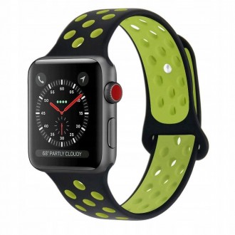 Силиконова каишка TECH-PROTECT за Apple Watch 1/2/3/4/5 (42/44MM) , BLACK/LIME