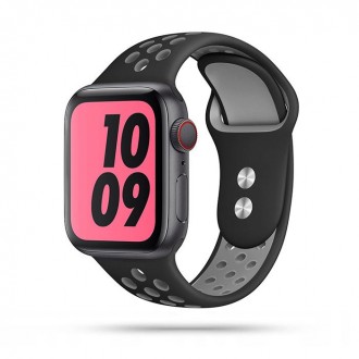 Силиконова каишка TECH-PROTECT за Apple Watch 2/3/4/5/6/SE (42/44MM), Черна