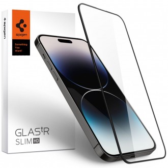 Стъклен протектор Spigen GLAS.tR Slim Apple iPhone 14 Pro Max, Black	