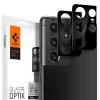 Стъклен протектор за камера Spigen Optik Camera Lens за Samsung S21 Ultra, черен, 2бр