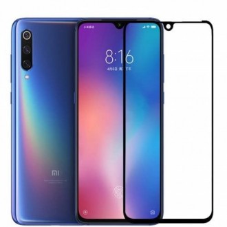 Стъклен протектор за целият екран 5D Full Glue за Xiaomi Mi 9 черен