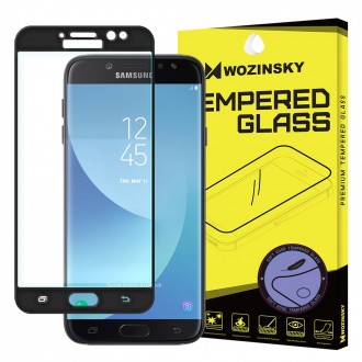 Стъклен протектор за целият екран Wozinsky Full с мека рамка за Samsung J7 (2017), черна рамка