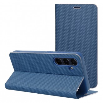 Страничен калъф тип тефтер Luna Book Carbon за Samsung Galaxy A17, Син