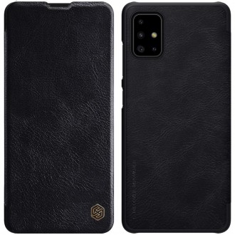 Страничен калъф тип тефтер Nillkin Qin original leather за Samsung A51 ,Черен