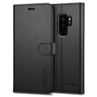 Страничен калъф тип тефтер за Samsung G965 S9 Plus Spigen Wallet S черен