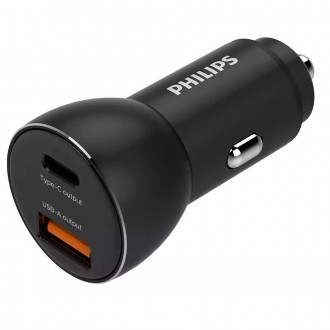 Зарядно за автомобил PHILIPS 36W DLP2521/00 USB устройства 1 USB-A + 1 USB C 